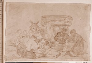 A háború katasztrófái: Furcsa áhítat (előkészítő rajz alkotó: Francisco de Goya