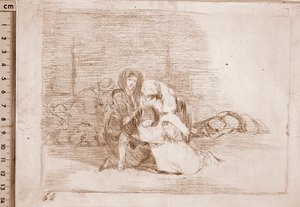 A háború katasztrófái: Nem érkeznek meg időben (előkészítő rajz alkotó: Francisco de Goya