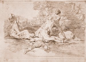 A háború katasztrófái: kihasználják (előkészítő rajz alkotó: Francisco de Goya