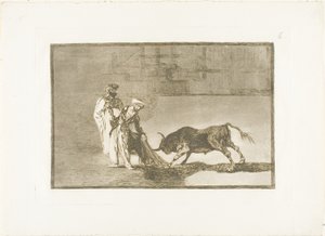 A mórok egy másik színdarabot játszanak a ringben, és a bikát hívják a The Art of Bullfighting című, égető, hatos tányérjukkal. alkotó: Francisco Jose de Goya y Lucientes