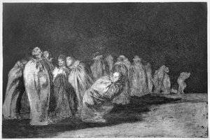 Zsákos férfiak, a „Példabeszédek” 8. táblája alkotó: Francisco Jose de Goya y Lucientes
