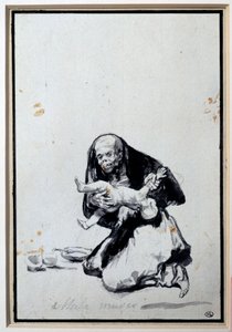 Rossz nő antropofágia jelenet, egy boszorkánynak gyereke van. Szürke mosás, Francisco Goya y Lucientes (1746-1828) Sun. 0,21x0,14 m Párizs, Louvre Múzeum alkotó: Francisco de Goya