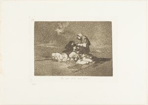 Mi a haszna egy pohárnak?, 59. lemez a The Disasters of War-ból alkotó: Francisco Jose de Goya y Lucientes