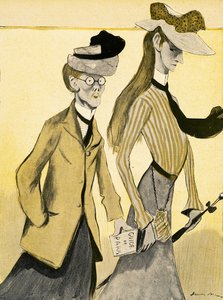 Egy fiatal angol nő Franciaországban a kísérőjével, 1903