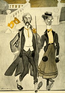 Egy angol házaspárt Franciaországban csúfolják furcsa divatérzékük miatt, 1903