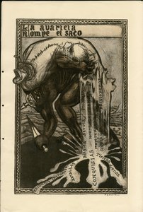 Illusztráció: Francisco Sancha Lengo (1874-1936) - Repülő levél, 1915 körül - 14-18-as háború, Németország Poroszország, Ezüst, Hadviselők és szimbólumok, Spanyol nyelv, Külföldi sajtó alkotó: Francisco Sancha y Lengo