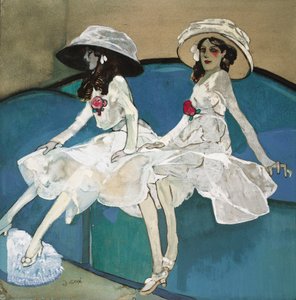 Deux soeurs - Két nővér - Xavier Gose (1876-1915) festménye, c. 1910 – Olaj, vászon – Katalónia Nemzeti Művészeti Múzeum, Barcelona alkotó: Francisco Xavier Gose