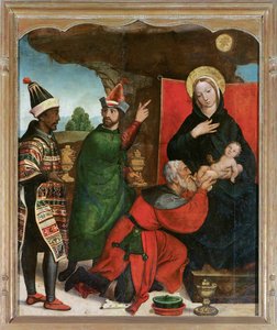 A mágusok imádása - Comontes, Francisco de (aktív 1524-1565) - 1535-1540 - Olaj, fa - 129x103 - Museo de Bellas Artes, Salamanca