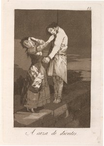A caza de dientes (Vadászat a fogakra) alkotó: Francisco de Goya