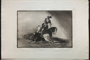 Bikaviadalok: V. Károly bikát lándzsáz alkotó: Francisco de Goya