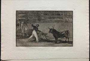Bikaviadalok: A szigonyok vagy zászlók eredete alkotó: Francisco de Goya