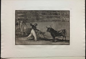 Bikaviadalok: A szigonyok vagy banderillák eredete, 1876. alkotó: Francisco de Goya