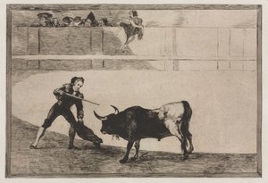 Bikaviadalok: Pedro Romeo megöli a megállt bikát alkotó: Francisco de Goya