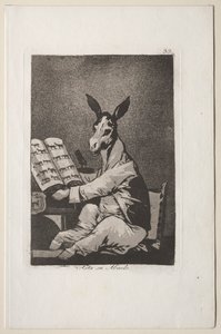 Caprichos: És a nagyapja is az volt.. alkotó: Francisco de Goya