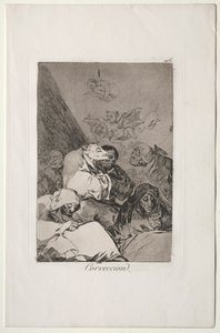 Caprichos: Helyesbítés. alkotó: Francisco de Goya