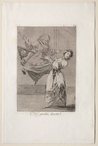 Caprichos: Ne kiabálj hülyén. alkotó: Francisco de Goya