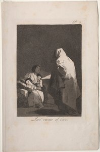 Caprichos: Itt jön a Bogieman. alkotó: Francisco de Goya