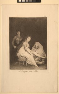 Caprichos: Imádkozik érte. alkotó: Francisco de Goya