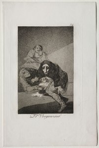 Caprichos: A szégyenletes. alkotó: Francisco de Goya