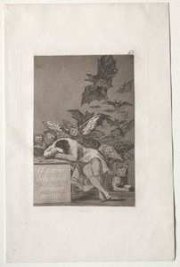 Caprichos: Az értelem álma szörnyeket produkál. alkotó: Francisco de Goya