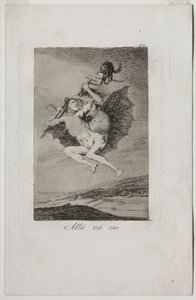 Caprichos: Ott megy.. alkotó: Francisco de Goya
