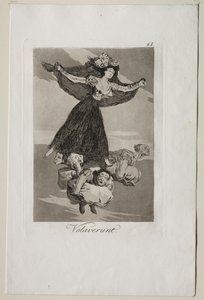 Caprichos: Repültek. alkotó: Francisco de Goya