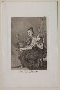 Caprichos: Finoman pörögnek. alkotó: Francisco de Goya