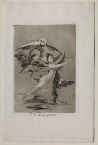 Caprichos: Nem menekülsz. alkotó: Francisco de Goya