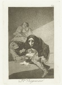 Schaamtevolle által The Shameful (cím a tárgyon) A szeszélyek (sorozat címe) alkotó: Francisco de Goya