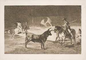 Az ünnepelt picador, Fernando del Toro lándzsájával provokálja az olme bikát alkotó: Francisco de Goya