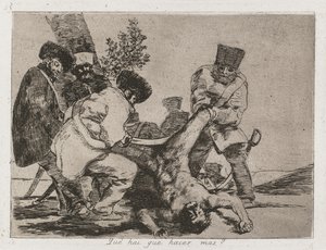 A háború katasztrófái: Pl. 33, Mit tehet még az ember, 1810-1813. alkotó: Francisco de Goya