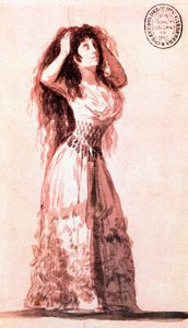 Alba hercegnő rendet rak a hajában. Francisco de Goya y Lucientes (1746-1828) rajza. 1796. alkotó: Francisco de Goya