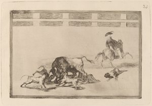 Echan perros al toro (Lazulnak a kutyák a bikán) alkotó: Francisco de Goya
