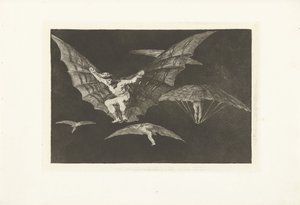 A repülés módja Mono de volar Los Disparates (The Follies) (sorozat címe) Los Proverbios (A Példabeszédek) (sorozat címe) alkotó: Francisco de Goya