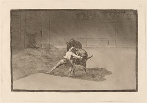A híres Martincho a bikával játszó banderillákat testének mozgásával helyezi el) alkotó: Francisco de Goya
