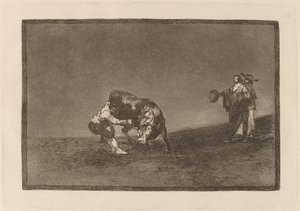 Ő maga borít fel egy bikát a madridi téren (Ugyanaz az ember Madridnál dob egy bikát a gyűrűbe) alkotó: Francisco de Goya