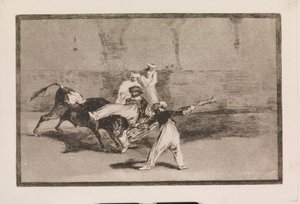 Egy mór, akit elfogott a bika az arénában alkotó: Francisco de Goya
