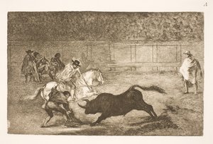 Egy spanyol lovas másodpercei segítségével töri el a rövid lándzsákat alkotó: Francisco de Goya
