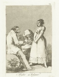 Jobb lustának lenni Mejor es holgar (cím a tárgyon) Los Caprichos (sorozat címe) alkotó: Francisco de Goya