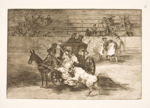 Csata két szamár által húzott lovas kocsiról alkotó: Francisco de Goya