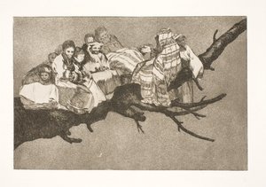 Nevetséges ostobaság (Sétálni az ágak között / beszéd a kalapon) alkotó: Francisco de Goya