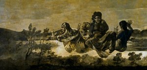 "Les moires" (les Parques) Atropos (A sorsok) Francisco Goya (1746-1828) festménye 1820-1823 Mérete 123x266 cm Museo del Prado, Madrid alkotó: Francisco de Goya