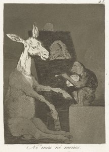Se több, se kevesebb Ni mas ni menos (cím a tárgyon) Los Caprichos (sorozat címe) alkotó: Francisco de Goya