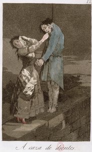 Fogra vadászva, „Los caprichos” 12. tábla, 18. század vége (színes rézkarc) (lásd még: 81631) alkotó: Francisco de Goya