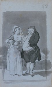 Kövért kérő prostituált, Csúnya férfi recto, 1796-97. alkotó: Francisco de Goya