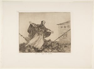 Elszakadhat a zsinór, Los Desastres de la Guerra 77. táblája (A háború katasztrófái), 1814-15 után, 1863-ban megjelent (rézkarc, akvatinta vagy lavis és szárazhús) alkotó: Francisco de Goya