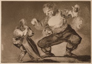 „Simpleton” (Bobalicón), a „Los Disparates” sorozatból alkotó: Francisco de Goya