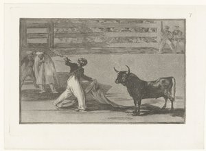 Stierenvechten met banderilla A szigonyok vagy banderillák eredete Stierenvechten (sorozat címe) Bikaviadal (sorozat címe) alkotó: Francisco de Goya