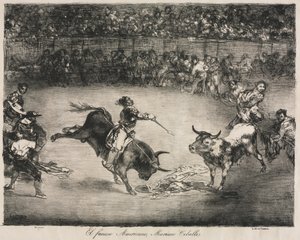 A Bordeaux-i bikák: A híres amerikai, Mariano Ceballos alkotó: Francisco de Goya