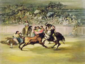 A bátor Randon egy bikával küzd alkotó: Francisco de Goya